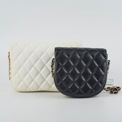 Chanel Two Colour Side - Packs Bag White/Black