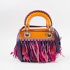 Dior Mini Lady Dior Python Fringe Orange/Purple