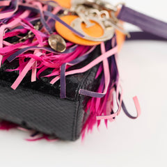 Dior Mini Lady Dior Python Fringe Orange/Purple