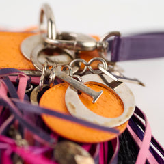 Dior Mini Lady Dior Python Fringe Orange/Purple