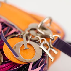 Dior Mini Lady Dior Python Fringe Orange/Purple