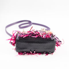 Dior Mini Lady Dior Python Fringe Orange/Purple
