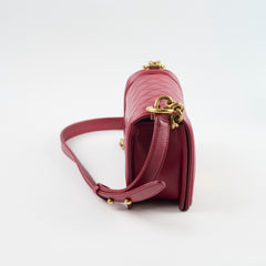 Chanel Small Boy Lambskin Burgundy 19 Series