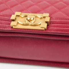 Chanel Small Boy Lambskin Burgundy 19 Series