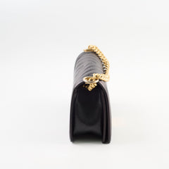 Chanel Old Medium Boy Bag Black Caviar GHW Chevron