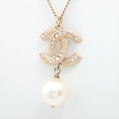 Chanel Coco Mark Long Pearl Drop Necklace Costume Jewellery