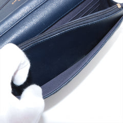 Chanel Caviar Wallet On Chain WOC Navy (microchipped)