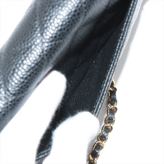 Chanel Caviar Wallet On Chain WOC Black (microchipped)