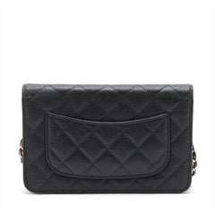 Chanel Caviar Wallet On Chain WOC Black (microchipped)