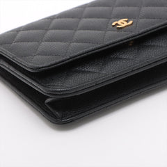 Chanel Caviar Wallet On Chain WOC Black (microchipped)