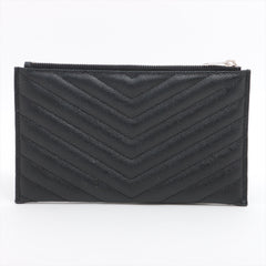 Saint Laurent Black Grained Leather Pouch