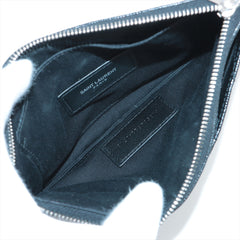 Saint Laurent Black Grained Leather Pouch
