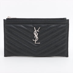 Saint Laurent Black Grained Leather Pouch