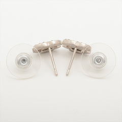 Chanel Coco Logo Rhinestone Silver Stud Earrings Costume Jewellery