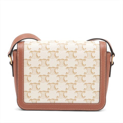 Celine Triomphe Teen Bag in Triomphe Canvas and Calfskin