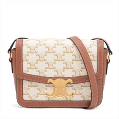 Celine Triomphe Teen Bag in Triomphe Canvas and Calfskin