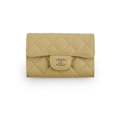 Chanel CC Caviar Cardholder Yellow/Green Undertone (Microchipped)