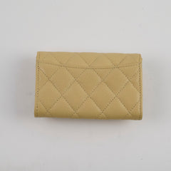 Chanel CC Caviar Cardholder Yellow/Green Undertone (Microchipped)