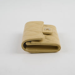 Chanel CC Caviar Cardholder Yellow/Green Undertone (Microchipped)