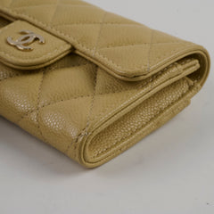 Chanel CC Caviar Cardholder Yellow/Green Undertone (Microchipped)