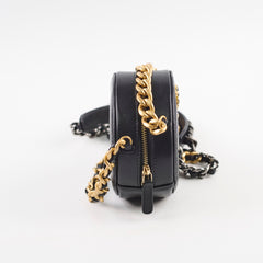 Chanel 19 Round Clutch on Chain Black Lambskin