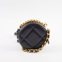 Chanel 19 Round Clutch on Chain Black Lambskin