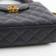 Chanel Mini Kelly Shopping Tote Bag Calfskin Grey GHW