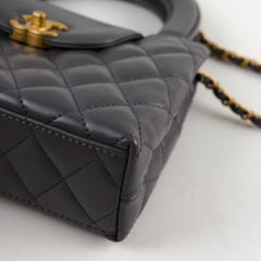 Chanel Mini Kelly Shopping Tote Bag Calfskin Grey GHW