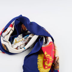 Hermes Real Escuela Andaluza del Arte 90 Scarf Blue