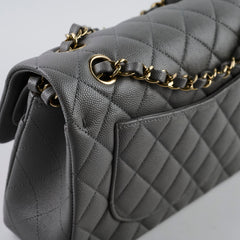 Chanel Small Classic Flap Caviar 22B Grey (Microchipped)