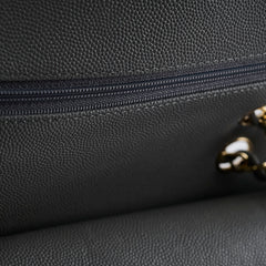 Chanel Small Classic Flap Caviar 22B Grey (Microchipped)