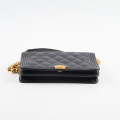 Chanel Boy Woc Black Caviar GHW (microchip)