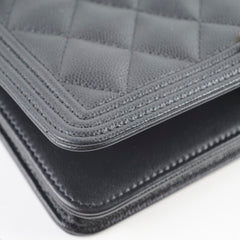 Chanel Boy Woc Black Caviar GHW (microchip)
