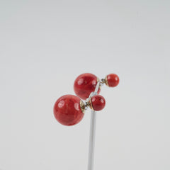 Christian Dior Tribal Earrings Red