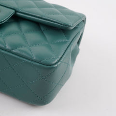 Chanel Mini Rectangular Lambskin Teal Green (Microchipped)