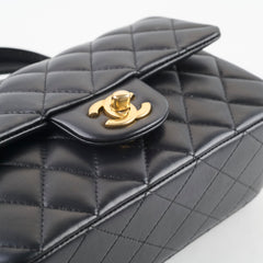 Chanel Lambskin Mini Rectangular Top Handle Bag Black Microchip