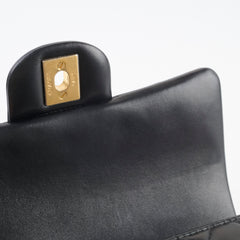 Chanel Lambskin Mini Rectangular Top Handle Bag Black Microchip