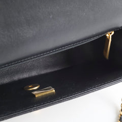 Chanel Lambskin Mini Rectangular Top Handle Bag Black Microchip