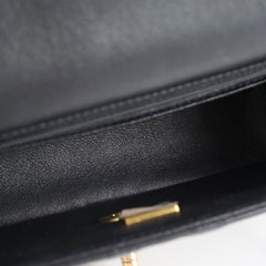 Chanel Lambskin Mini Rectangular Top Handle Bag Black Microchip