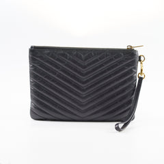 Saint Laurent Matelasse Pouch Black