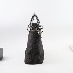 Christian Dior Vintage Denim Large Lady Dior Black