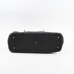 Christian Dior Vintage Denim Large Lady Dior Black