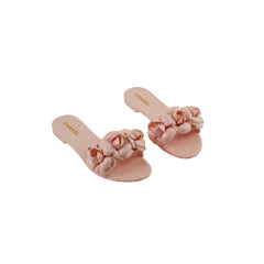 Chanel Camelia Sliders Pink/Nude Size 36