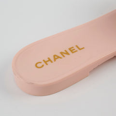 Chanel Camelia Sliders Pink/Nude Size 36