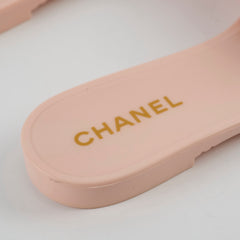 Chanel Camelia Sliders Pink/Nude Size 36