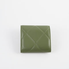Chanel 19 Lambskin Trifold Wallet Khaki Series 31