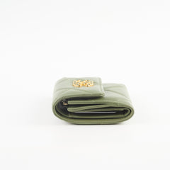 Chanel 19 Lambskin Trifold Wallet Khaki Series 31