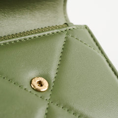 Chanel 19 Lambskin Trifold Wallet Khaki Series 31