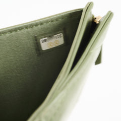 Chanel 19 Lambskin Trifold Wallet Khaki Series 31