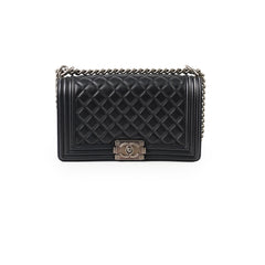 Chanel Old Medium Boy Lambskin Black